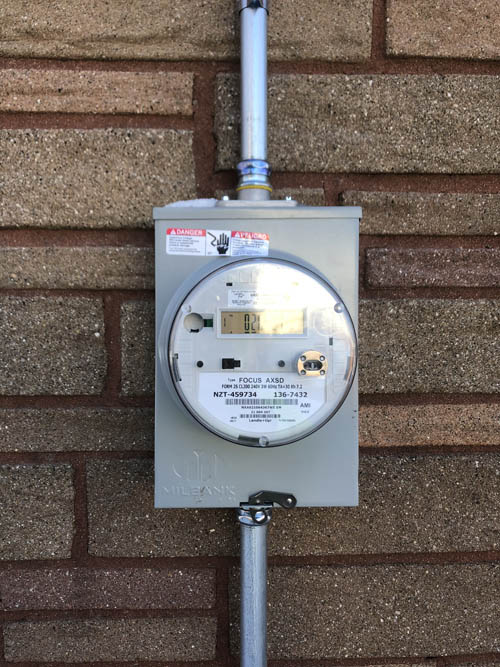 energy meter on building
